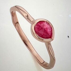 Monica Vinader Siren Semiprecious Stone Stack Ring, Pink Quartz Rose Gold